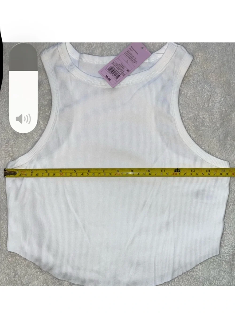 Wild Fable White Cropped Racerback Ribbed Tank Top - Picture 6 of 7